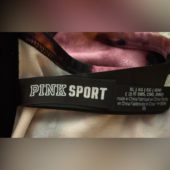 PINK Active Sport High Waist Push Up Bikini Pink Black Tie Dye Size XL - Picture 14 of 15